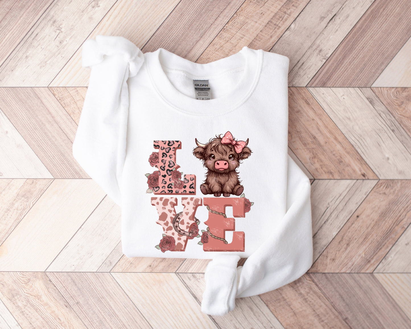 Valentines Highland Cow Sweatshirt