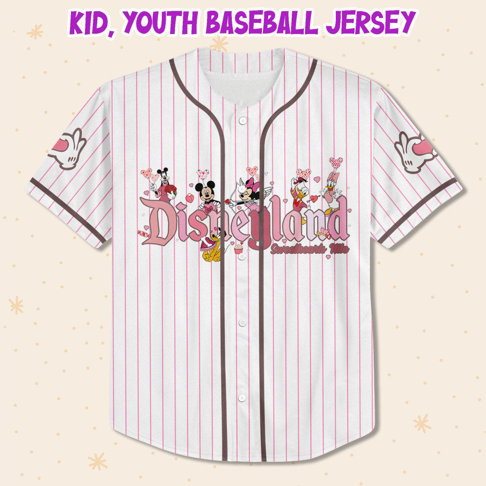 Personalize Disney Mickey Friends Disneyland Baseball Jersey for Kids, Youth, Adult