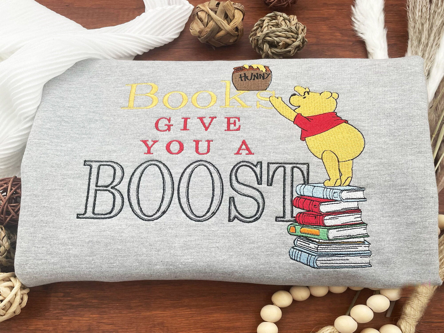 Cute Bear Winnie Pooh embroidery sweatshirt