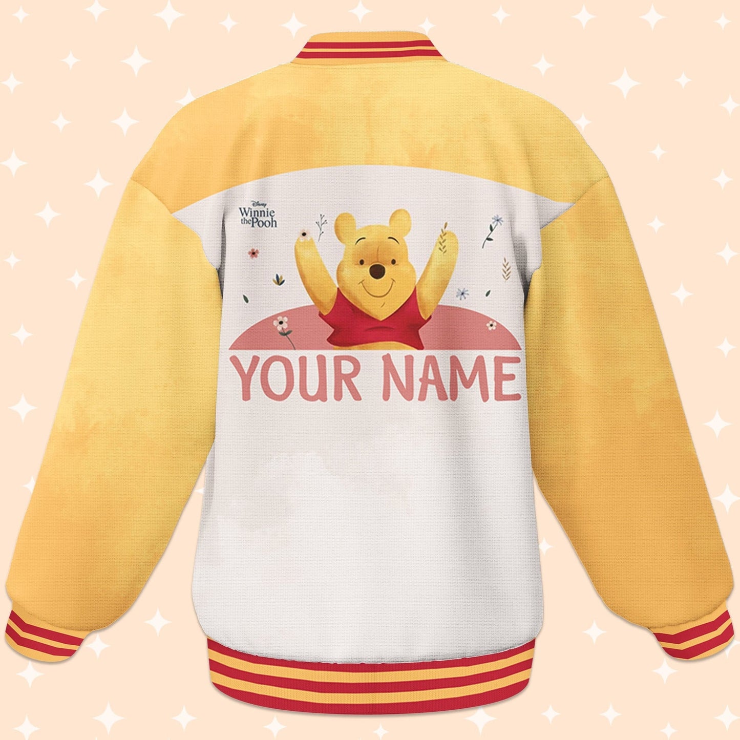 Custom Winnie the Pooh Flower Varsity Jacket