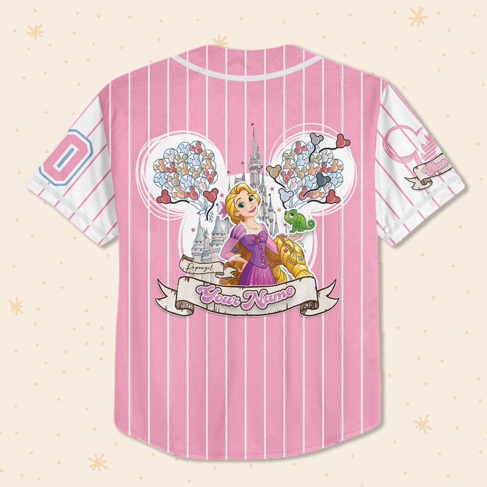 Personalize Princess Disney Rapunzel Baseball Jersey for Kids, Youth, Adult