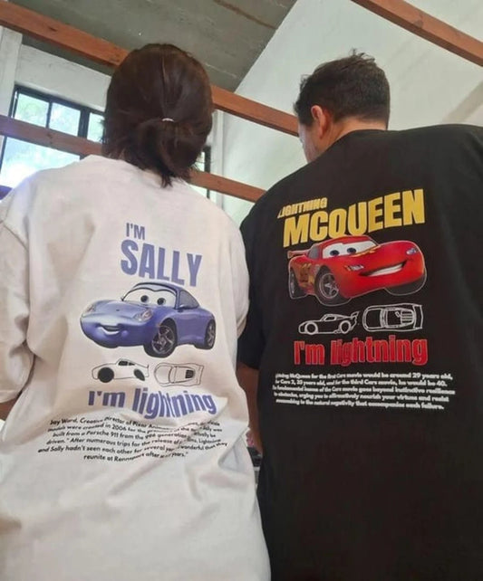 Vintage Cars Matching Shirt, Lightning Mcqueen and Sally Couple T-shirt