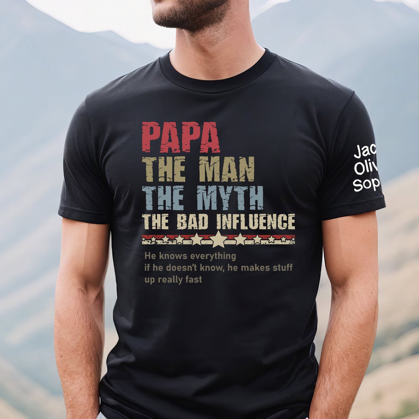 Personalized Papa The Man The Myth T-Shirt