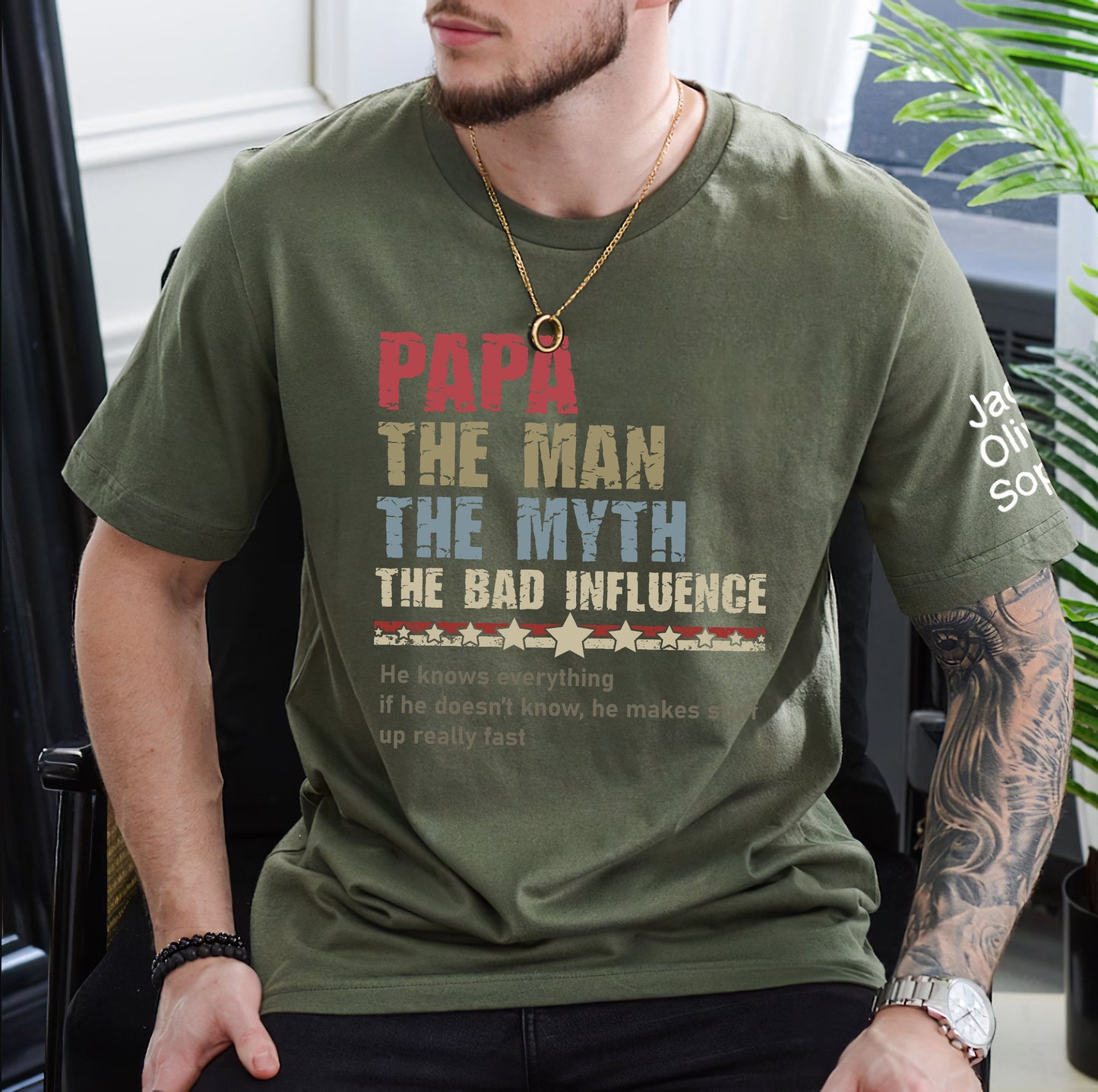 Personalized Papa The Man The Myth T-Shirt