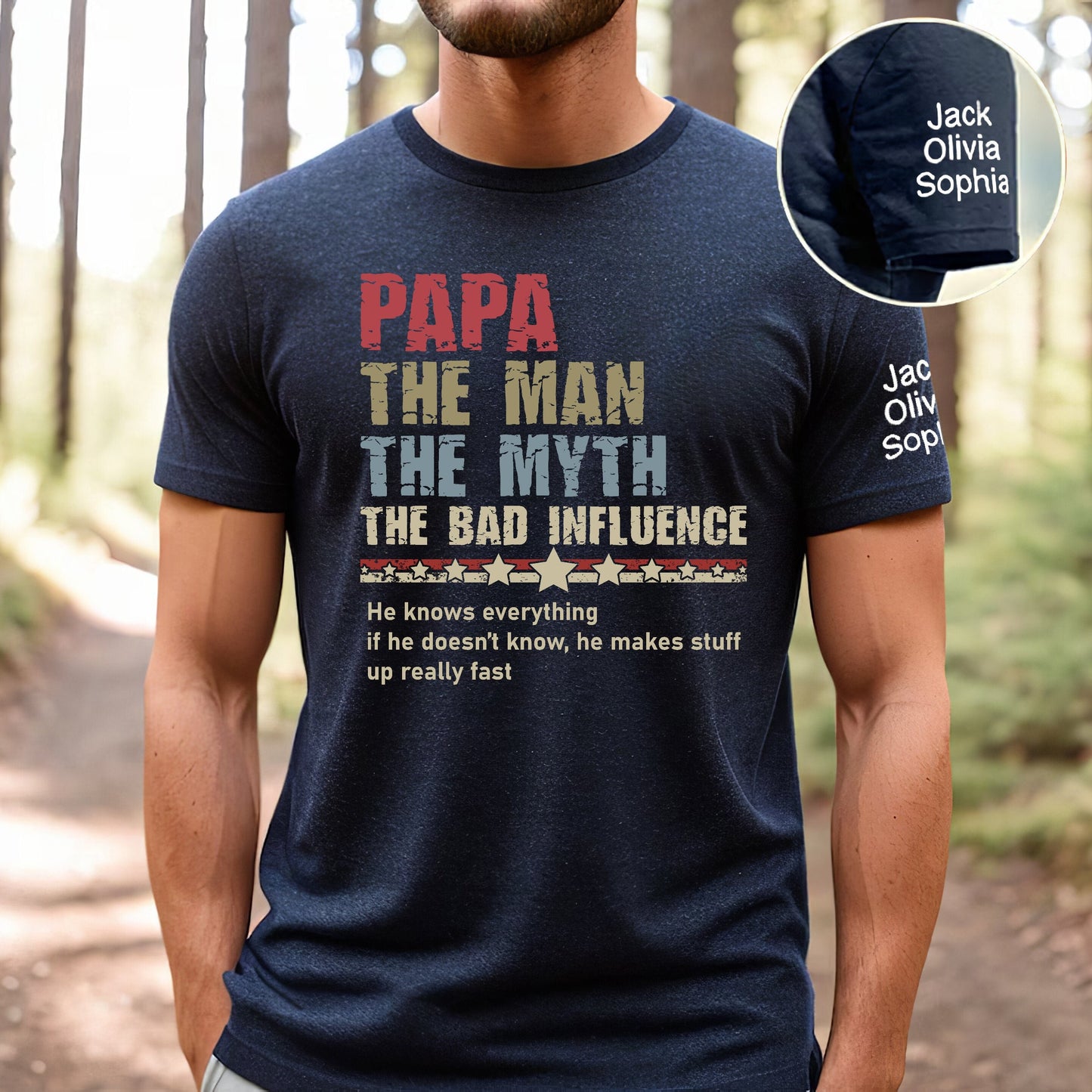 Personalized Papa The Man The Myth T-Shirt