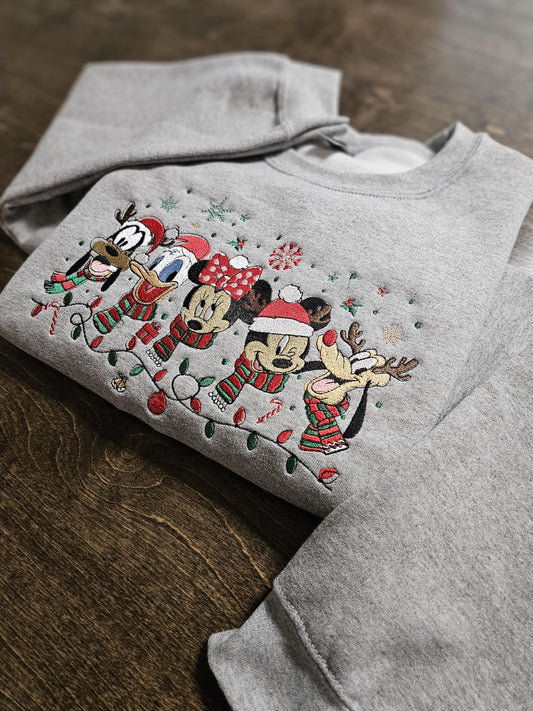 MICKEY and FRIENDS Christmas embroidered sweatshirt