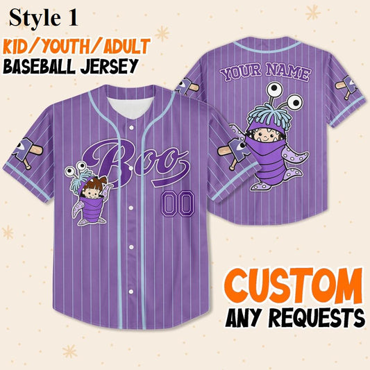 Custom Disney Monster Inc Baseball Jersey Team