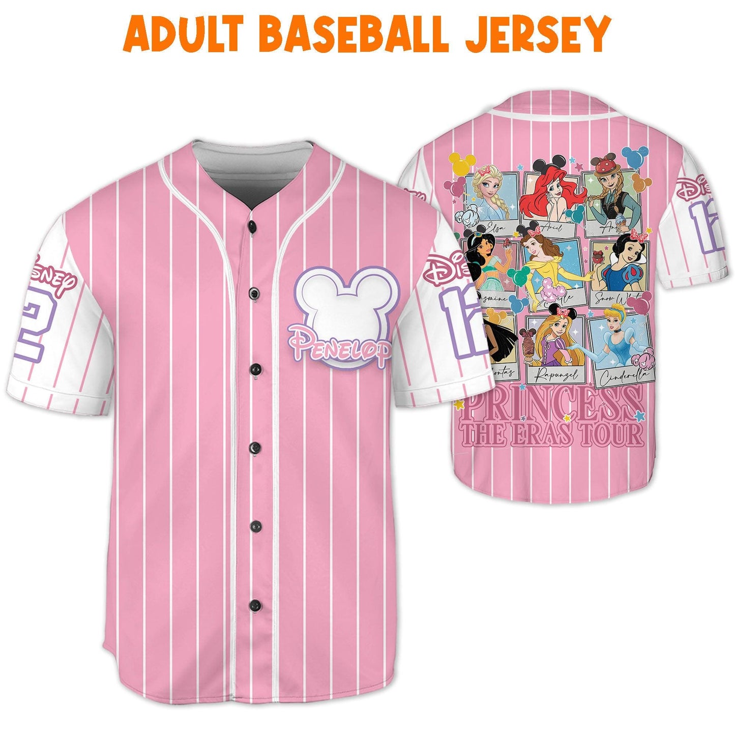 Custom Retro Disney Princess Pink Jersey