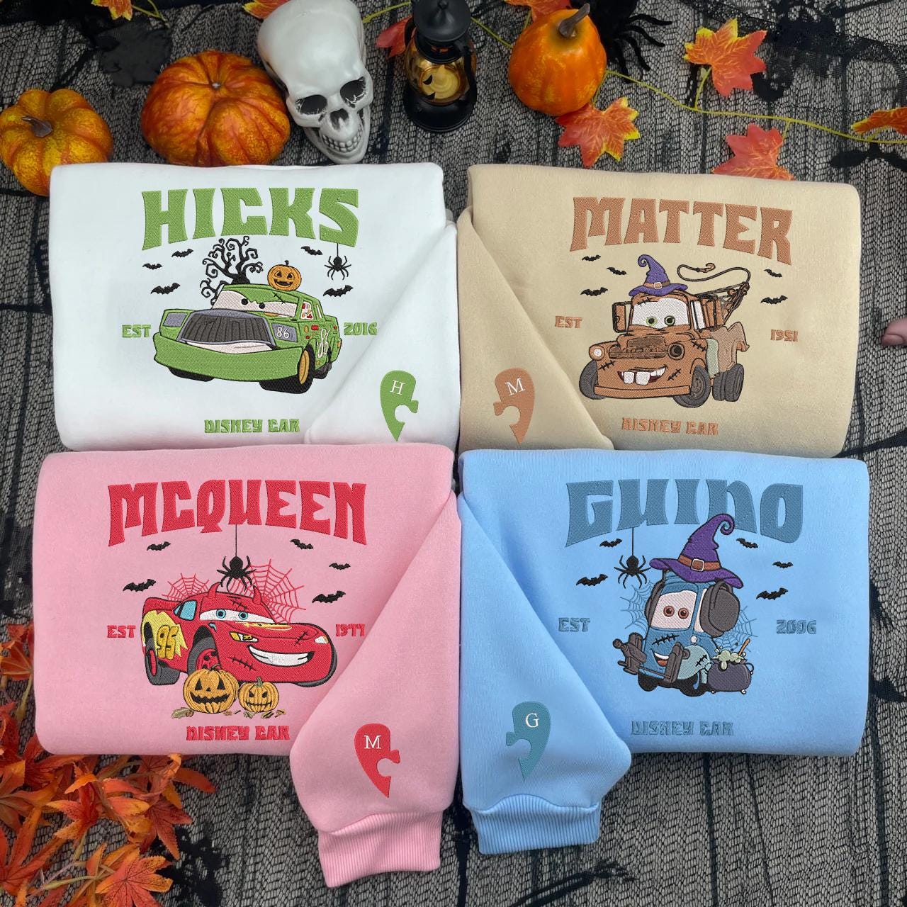 Lightning Mcqueen Halloween Embroidered Sweatshirt