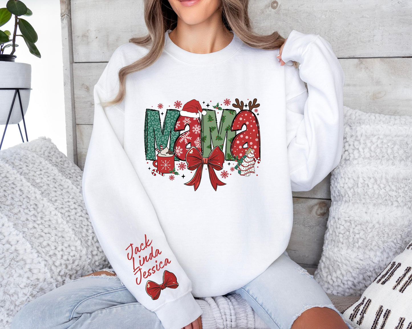 Custom Christmas Mama Sweatshirt