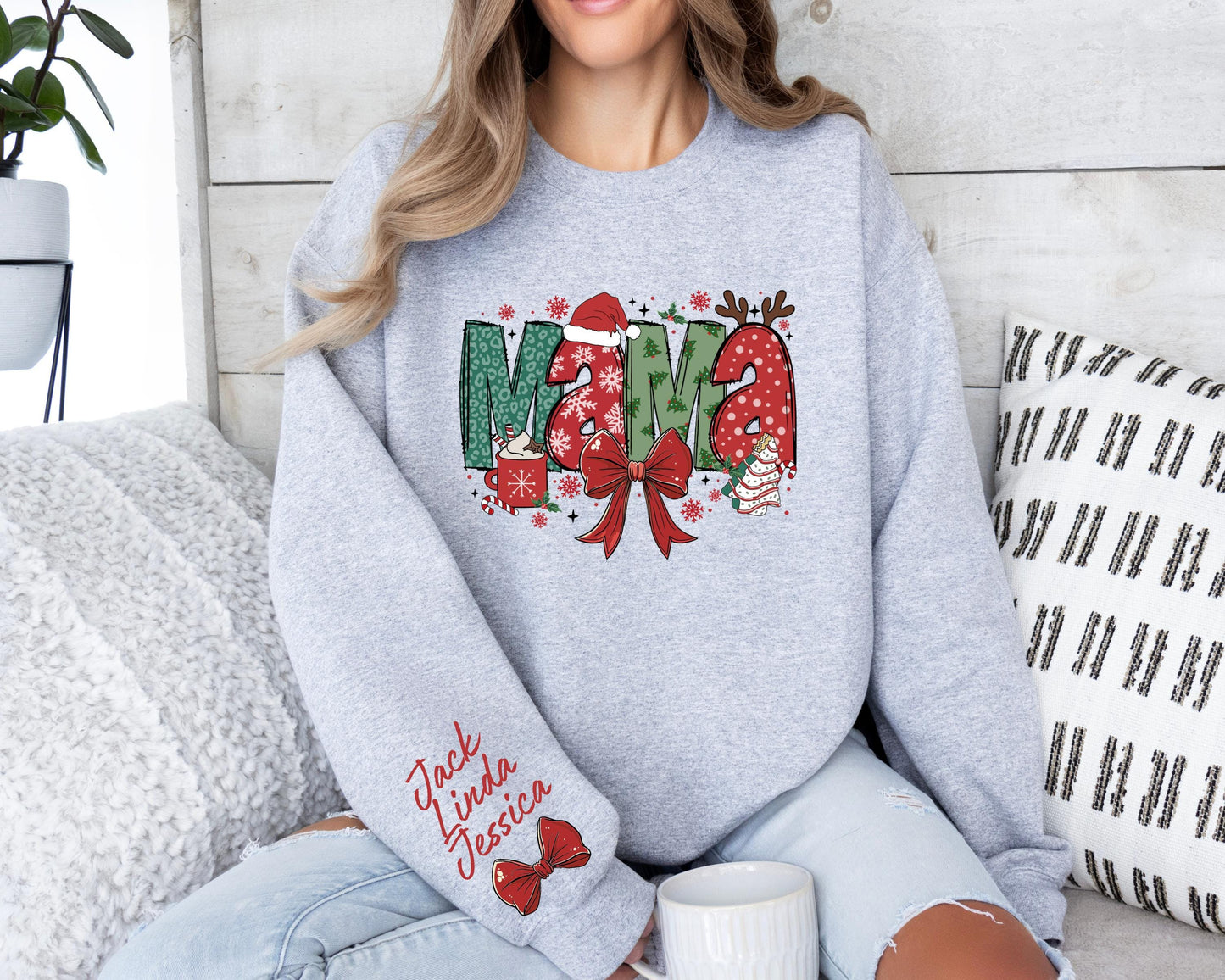 Custom Christmas Mama Sweatshirt