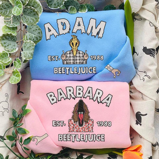 Adam and Barbara Beetle Juice Embroidered Sweatshirt