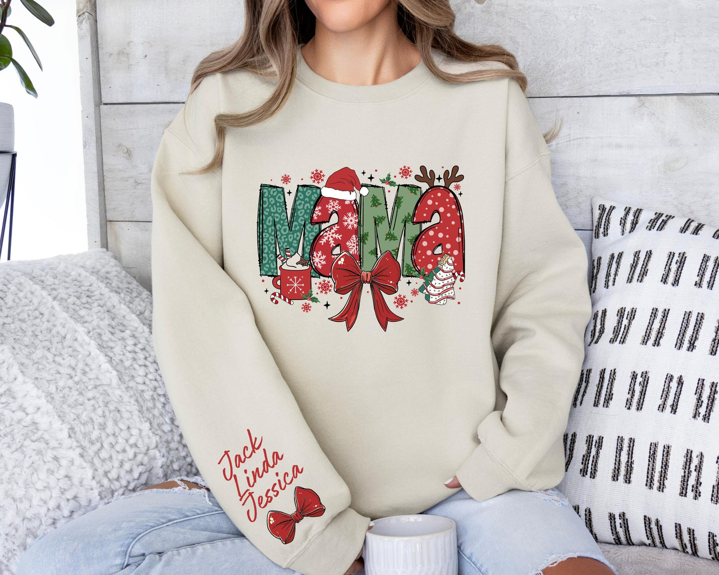 Custom Christmas Mama Sweatshirt