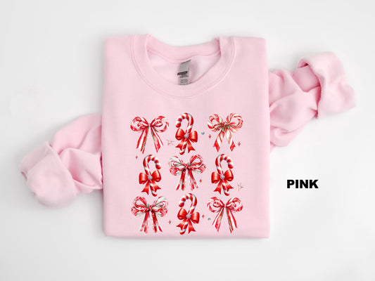 Coquette Christmas Candy Sweatshirt