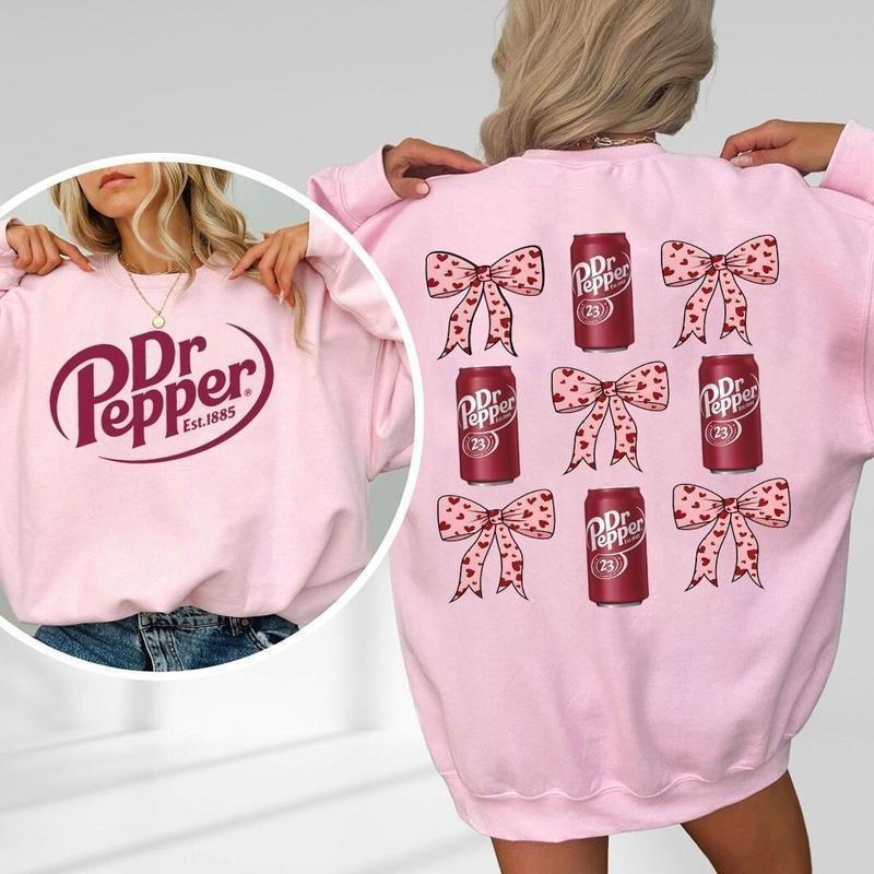 Dr Pepper pink coquette bow 2 Sides sweatshirt