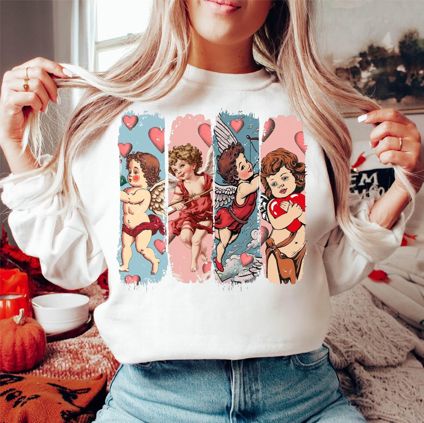 Retro Cupid Heart Sweatshirt