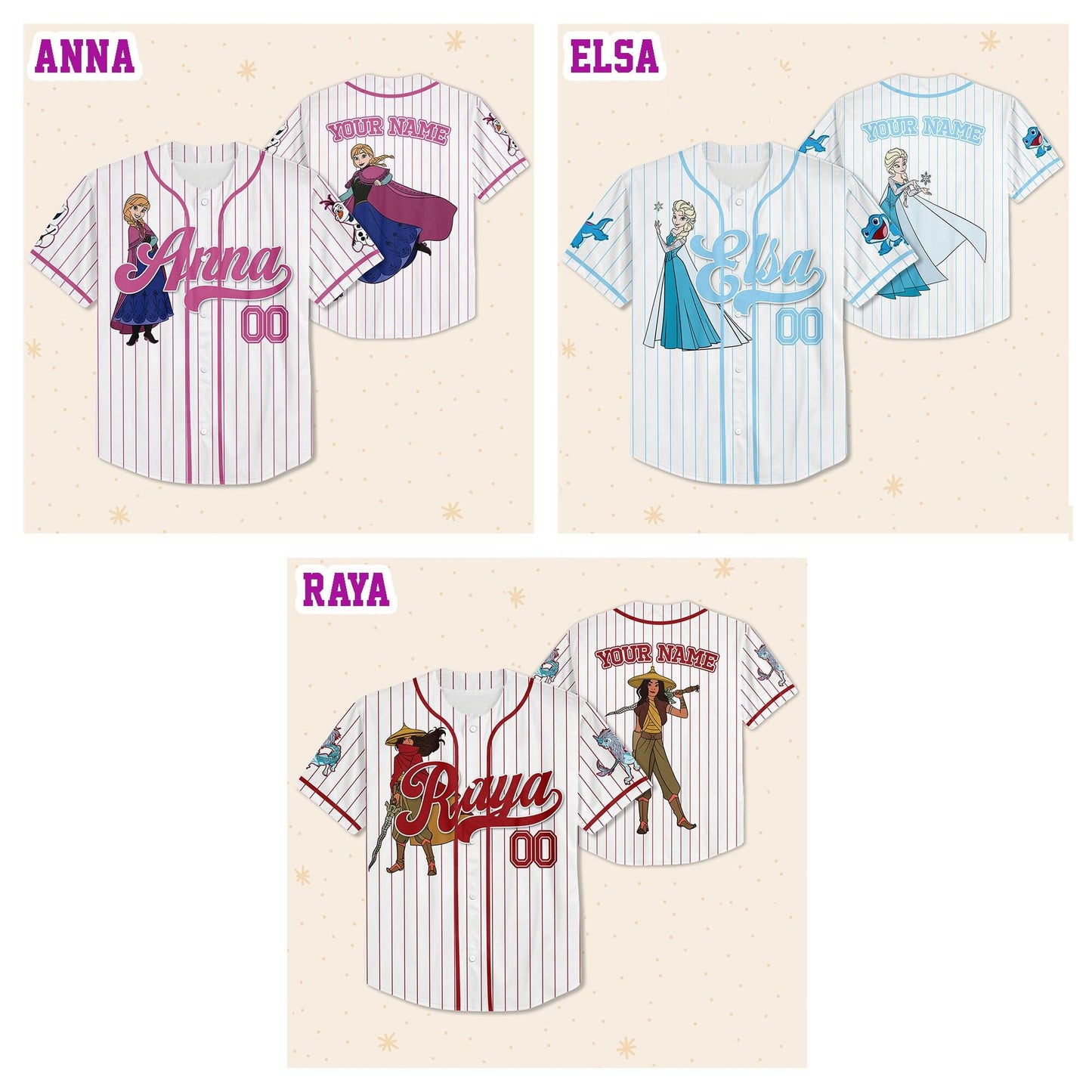 Custom Disney Princess Baseball Jersey