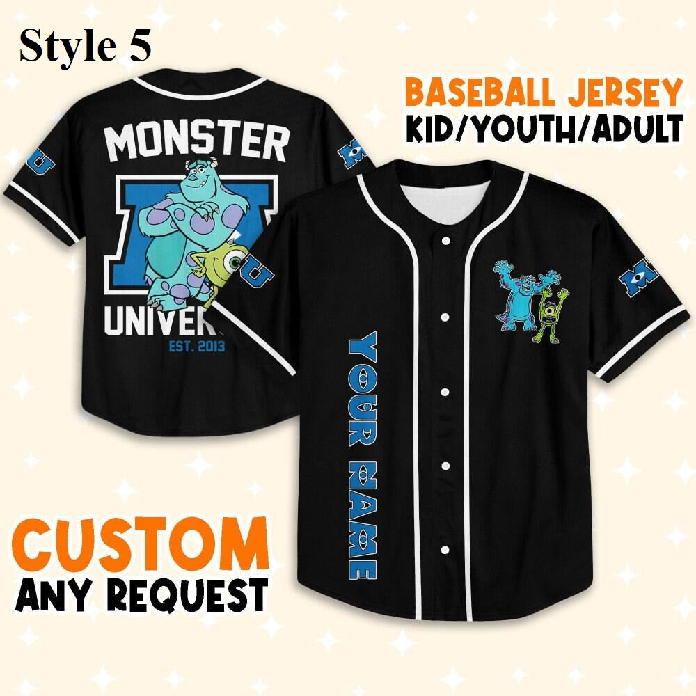 Custom Disney Monster Inc Baseball Jersey Team