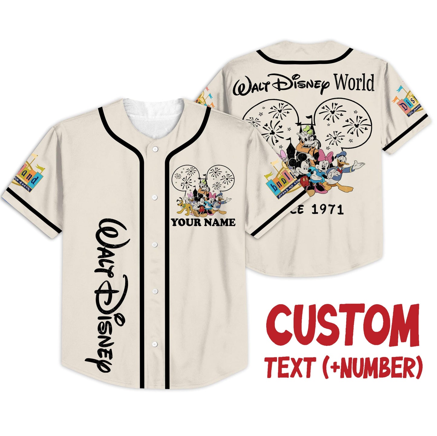 Custom Mickey and Friends Baseball Jersey