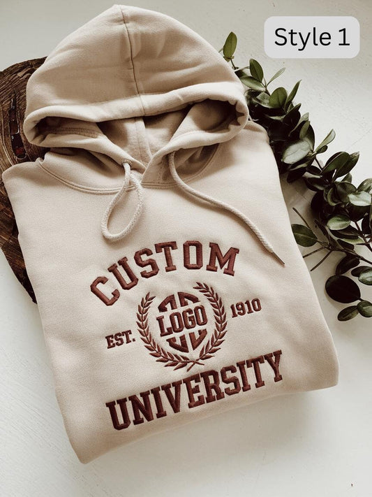 Custom College Embroidered Sweatshirt, Graduation Embroidered Senior Sweatshirt