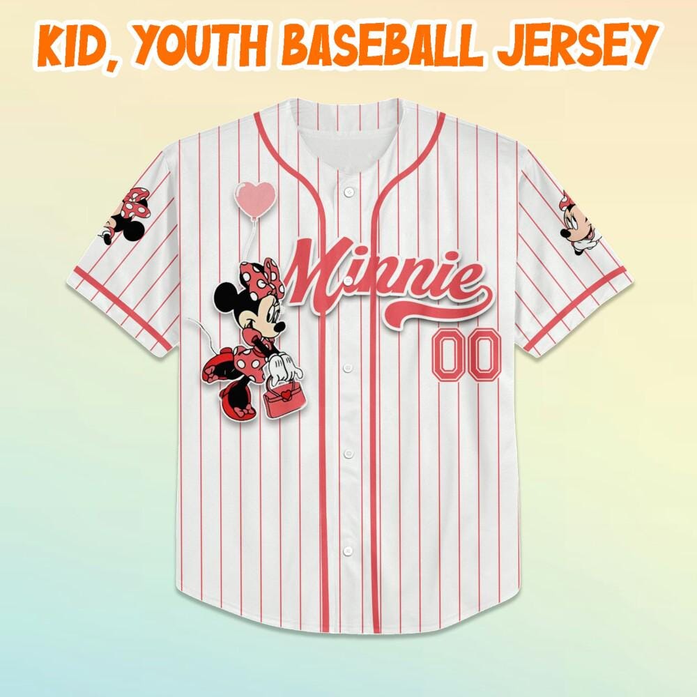 Custom Disney Minnie Mouse Baseball Jersey