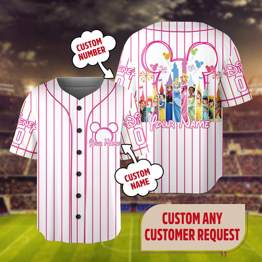 Custom Magic Kingdom Princess Baseball Jersey