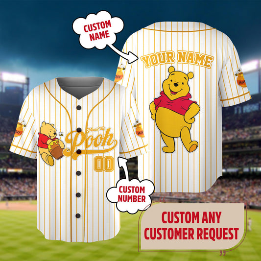 Custom The Winnie Pooh and Friends Baseball Jersey