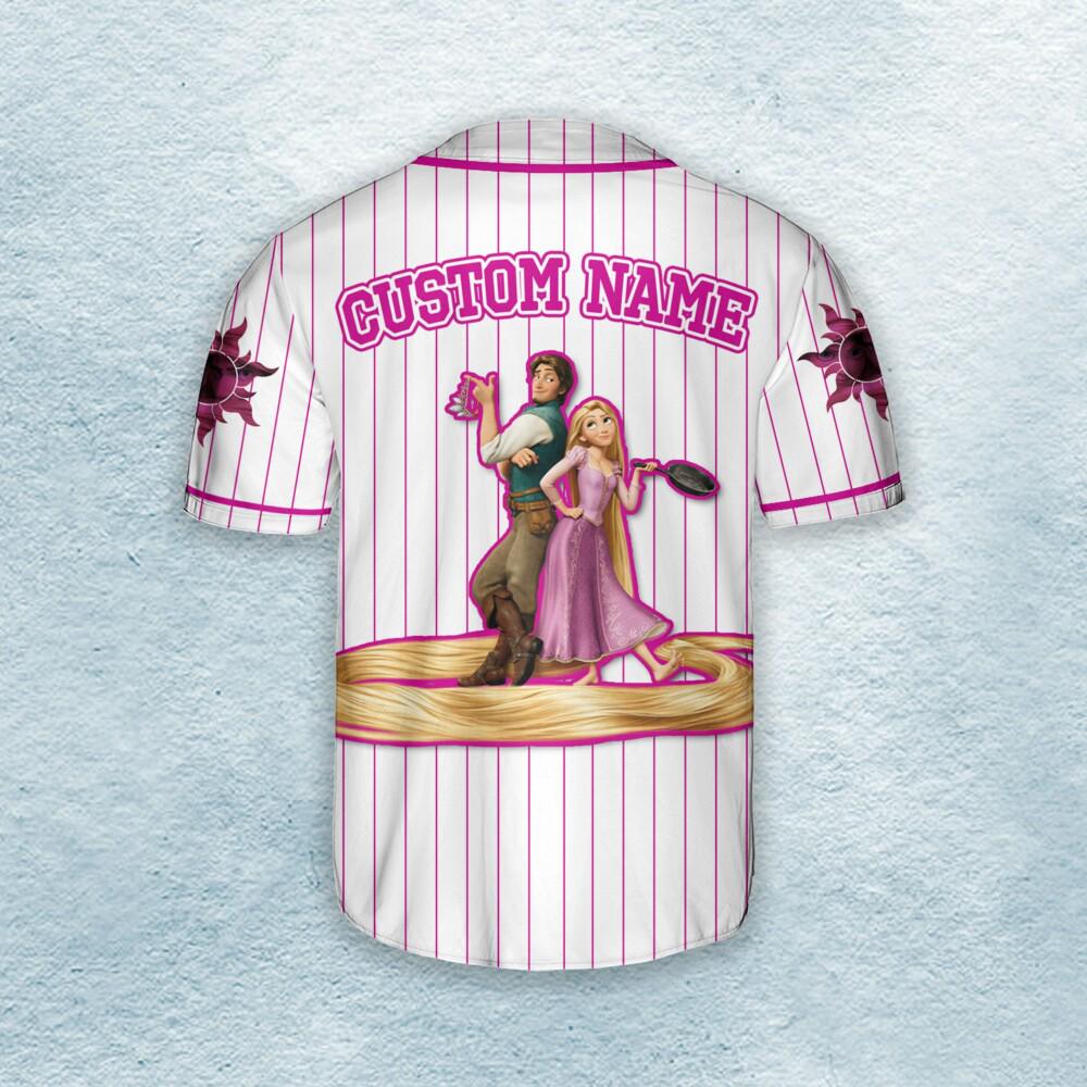 Custom Eugene & Rapunzel Couple Baseball Jersey for Kids, Youth, Adult