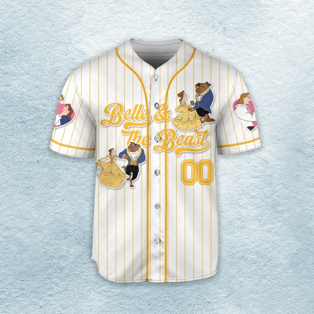 Custom Belle & The Beast Couple Baseball Jersey for Kids, Youth, Adult (Copy)