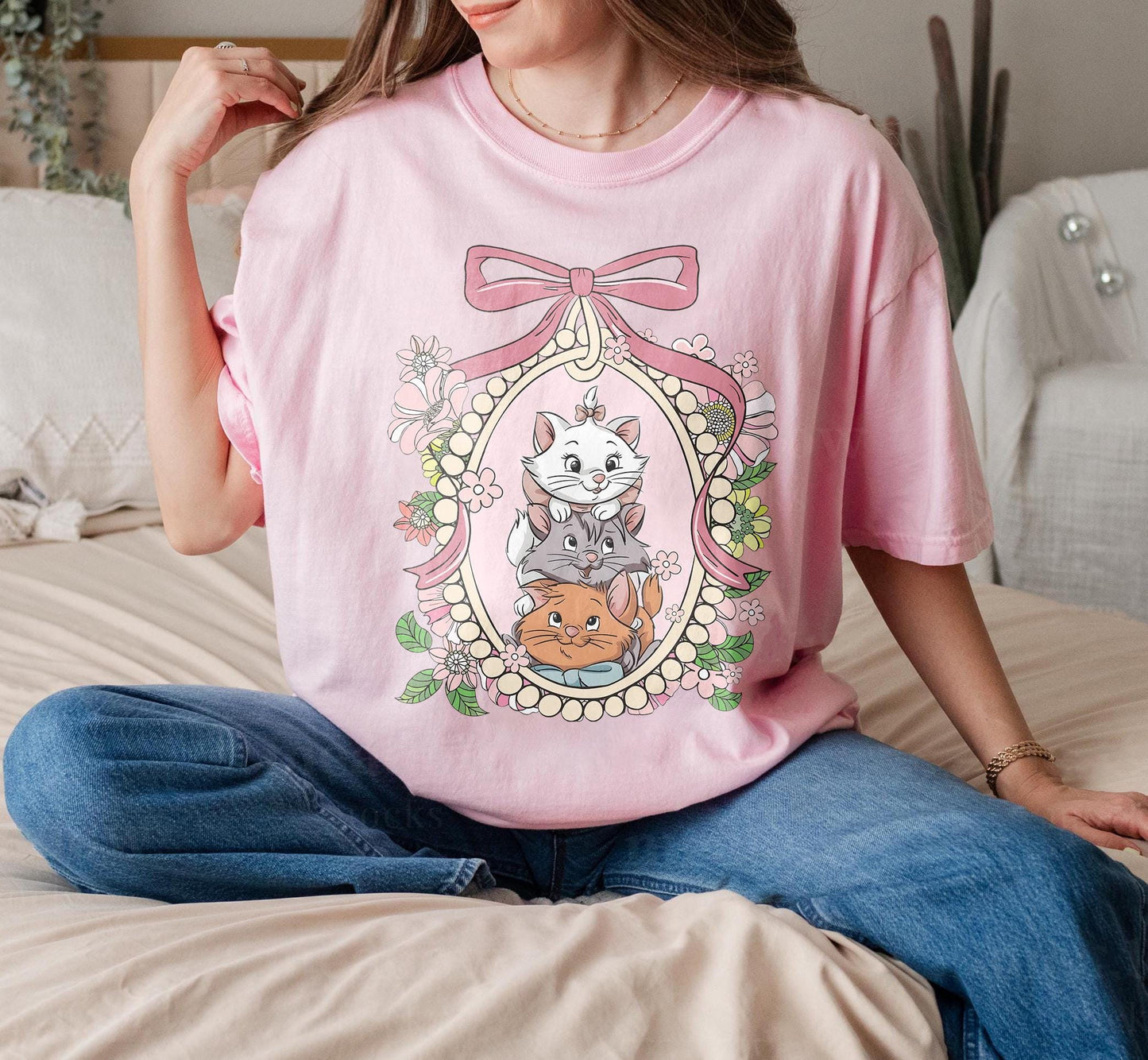 Coquette Bows Disney The Aristocats Bonjour Since 1970 Shirt
