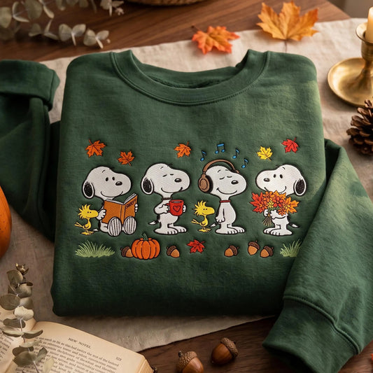 Dog Fall Embroidered Sweatshirt
