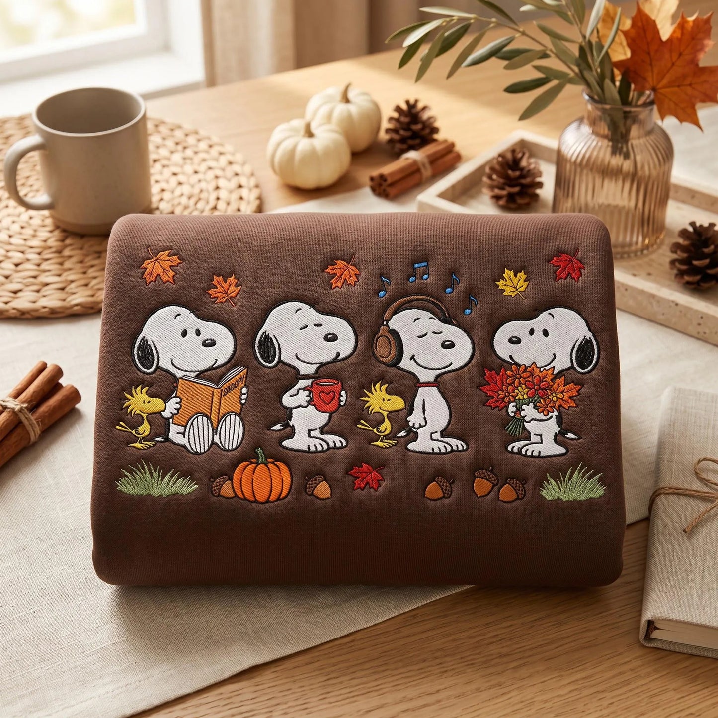 Dog Fall Embroidered Sweatshirt