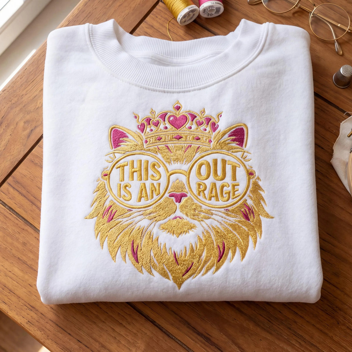This Is An Outrage Embroidered Shirt