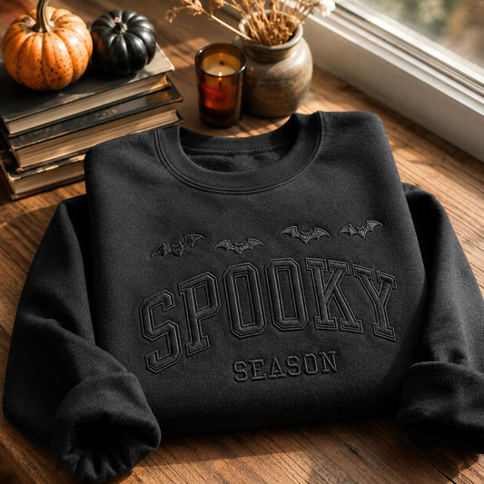 Halloween Spooky Season Embroidered Sweatshirt