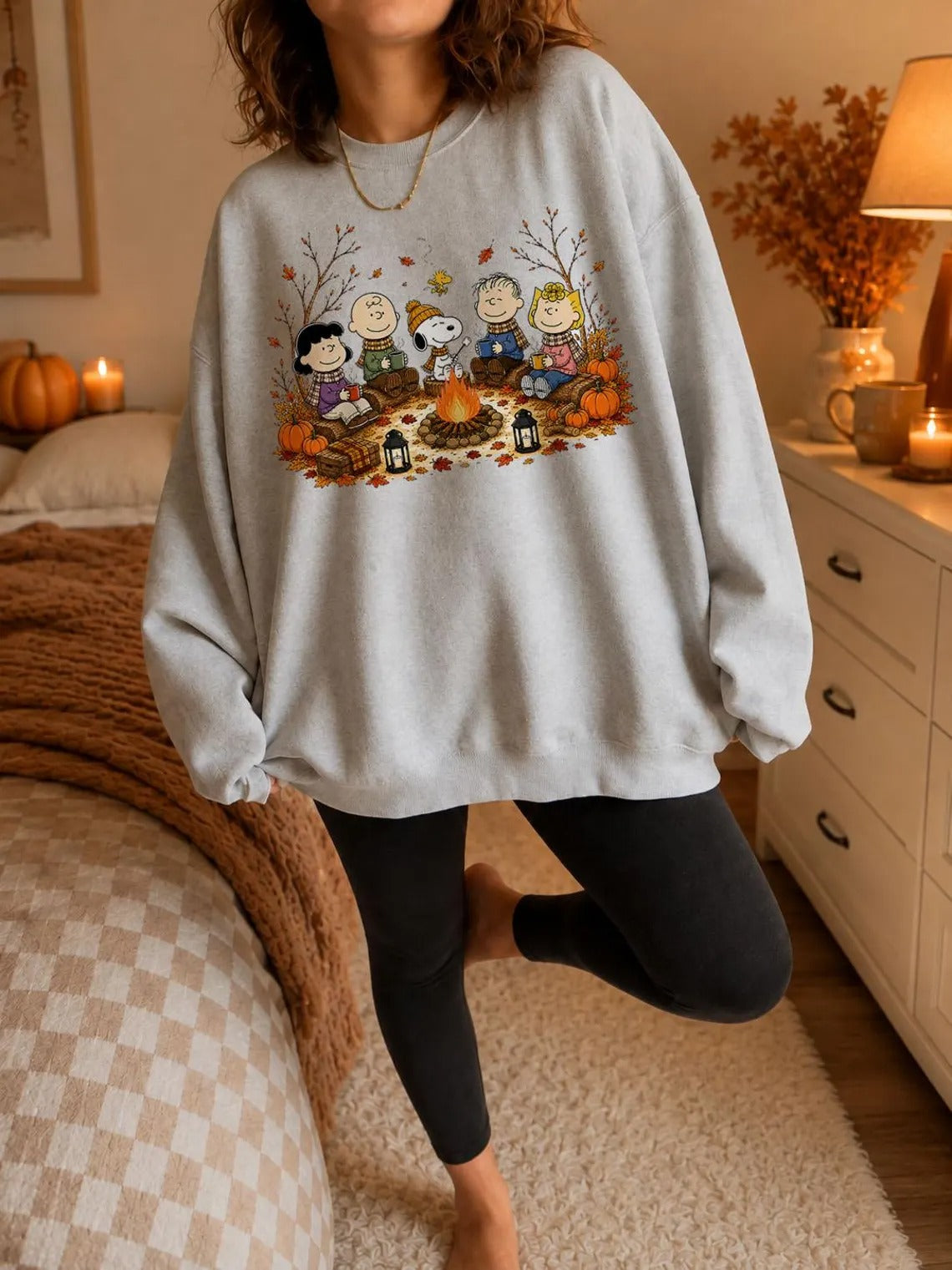 Fall Cartoon Dog Friends Sweatshirt