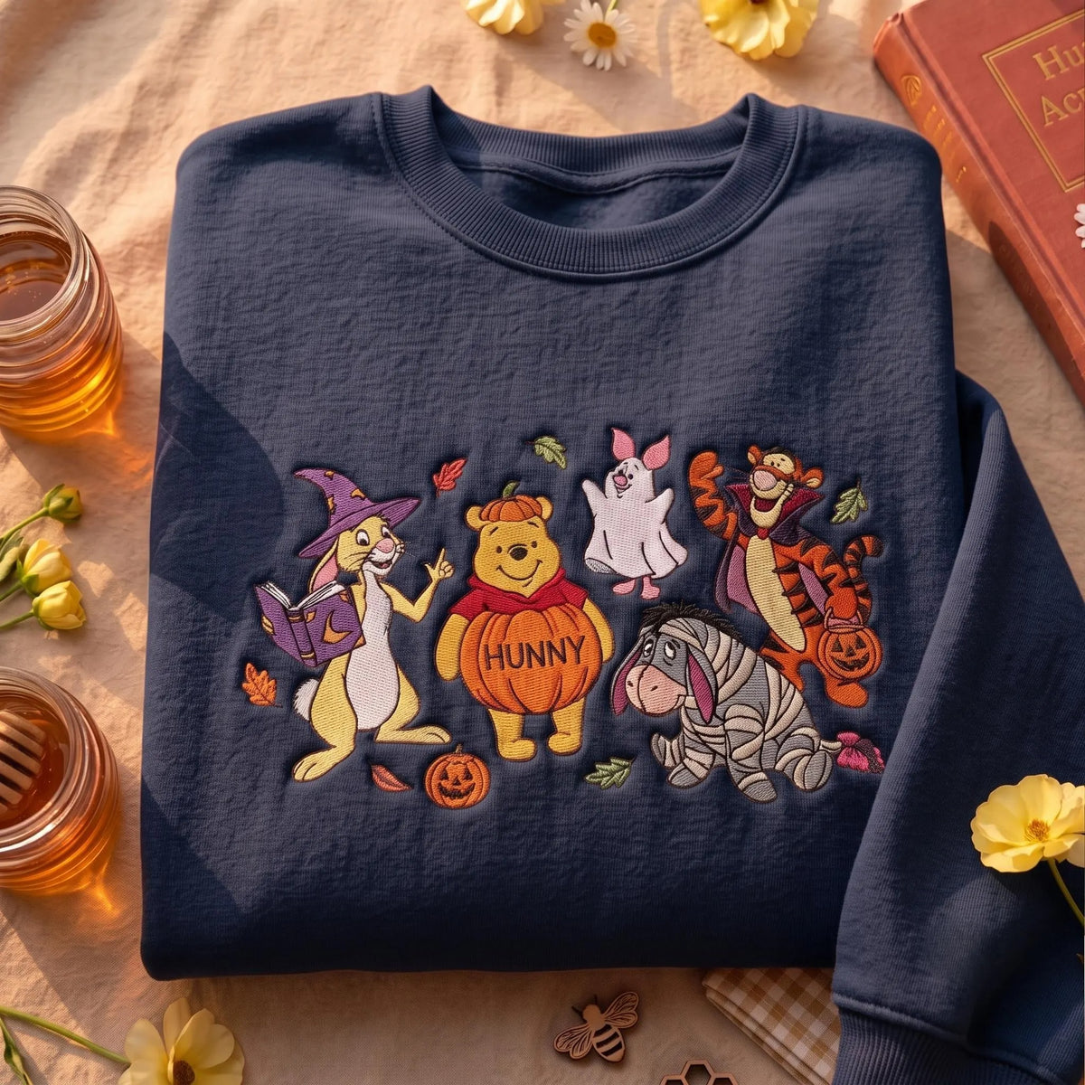 Winnie The Pooh and Friends Fall Embroidered Sweatshirt