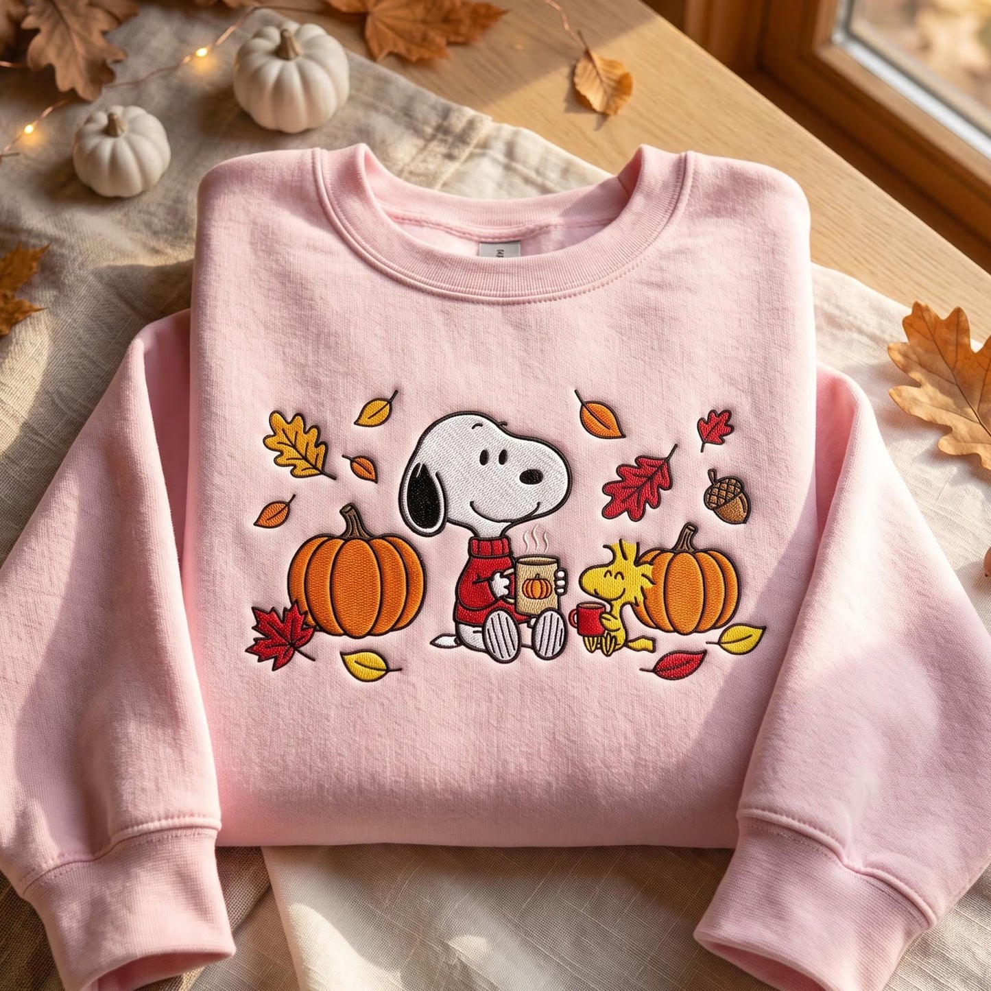 Embroidered Fall Dog Sweatshirt