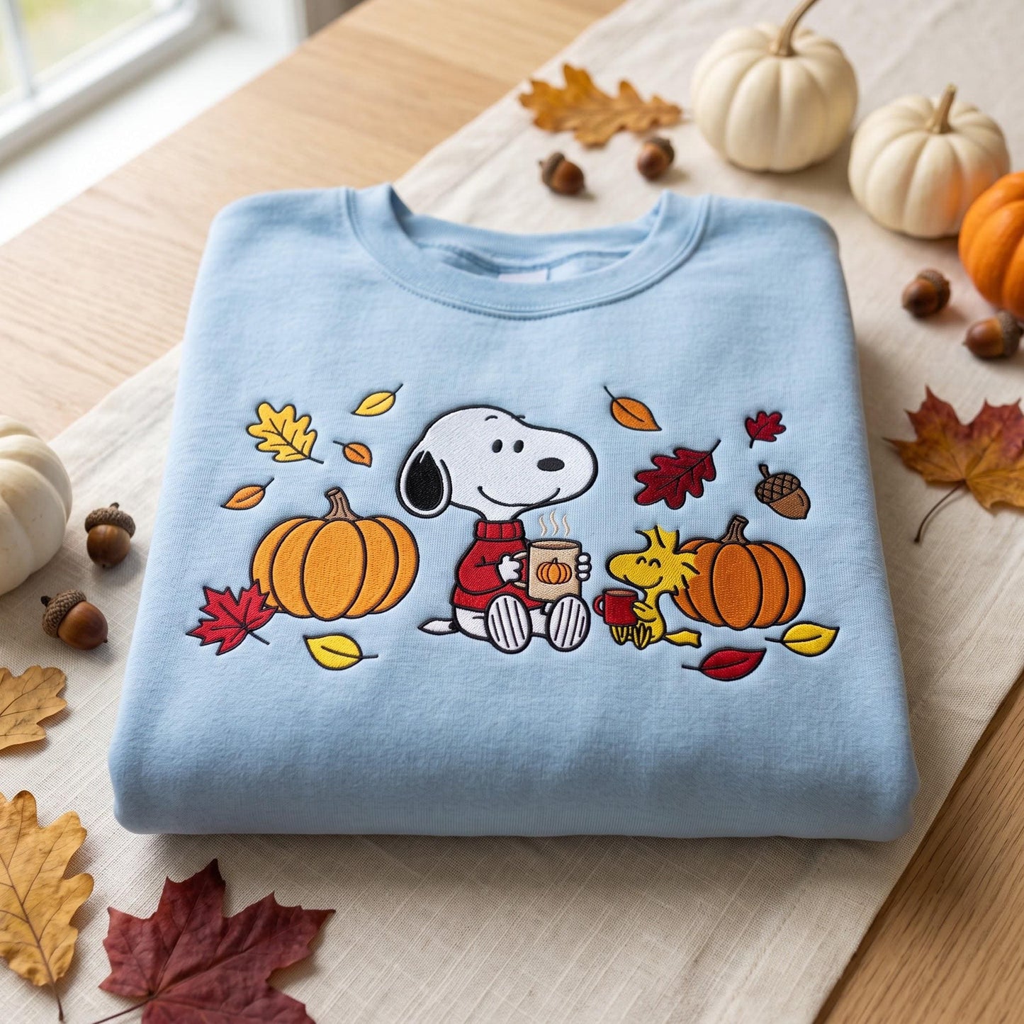 Embroidered Fall Dog Sweatshirt