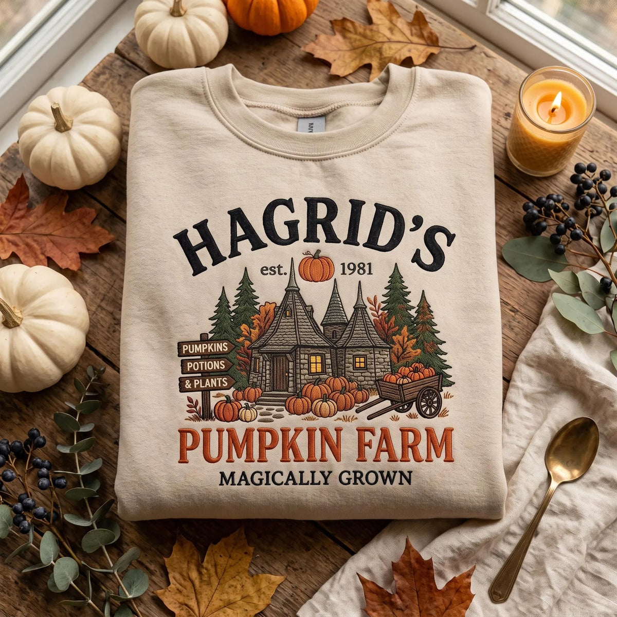 Halloween Pumpkin Farm Embroidered Sweatshirt