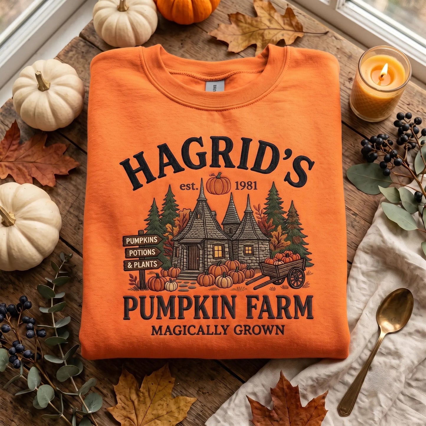 Halloween Pumpkin Farm Embroidered Sweatshirt