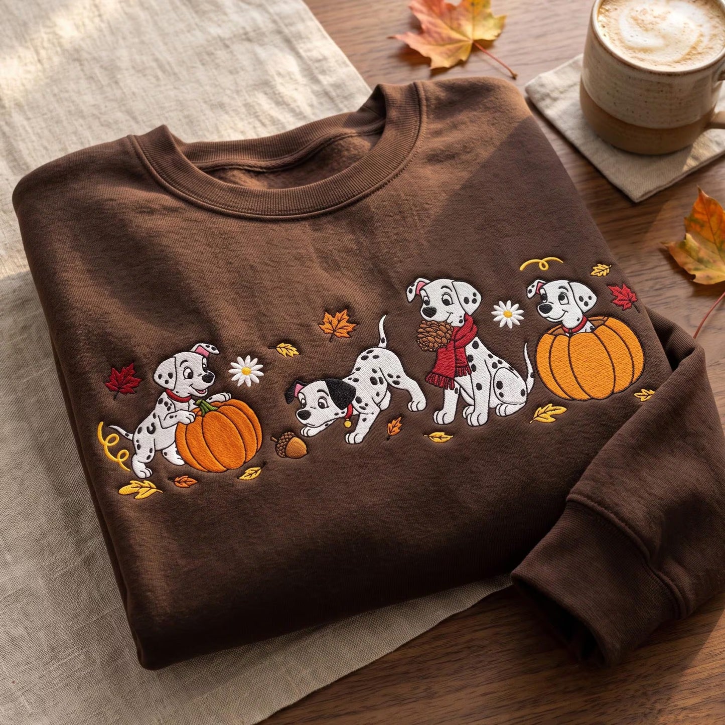Dalmatians Pumpkin Embroidered Sweatshirt