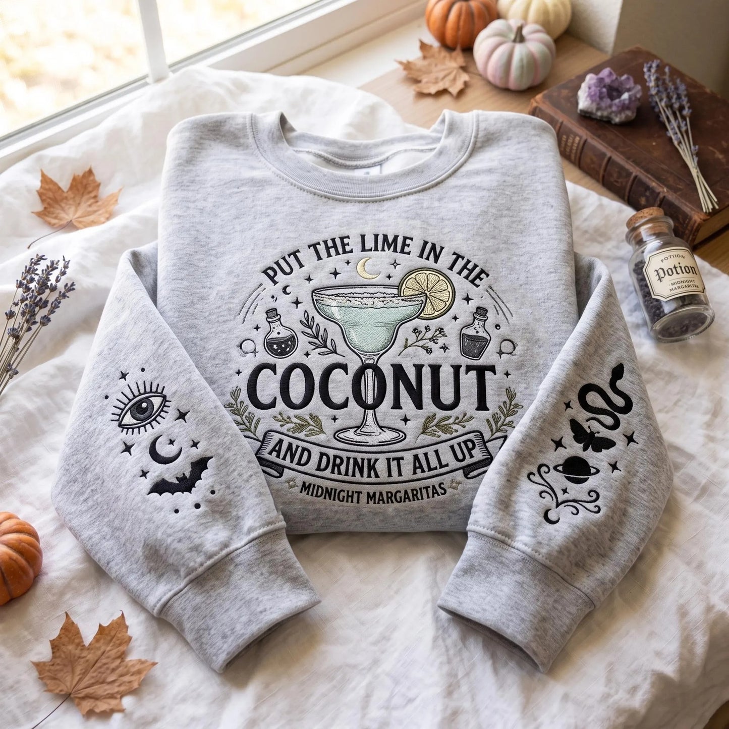 Halloween Put The Lime In The Coconut Embroidered Sweatshirt