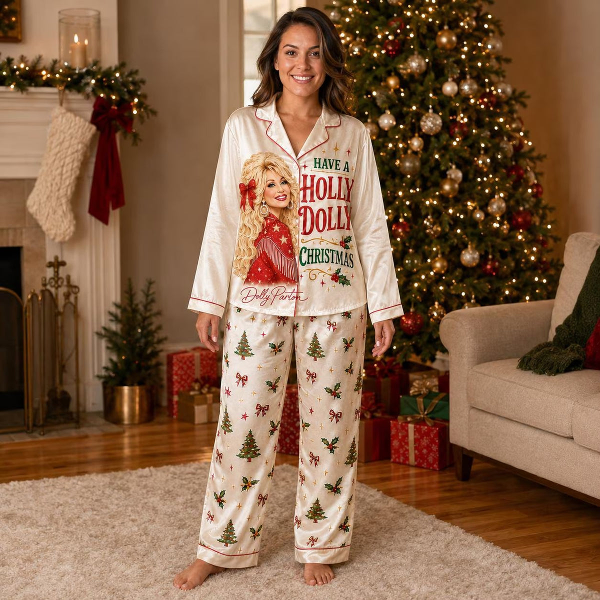 Have a Holly Dolly Red Pajama Set