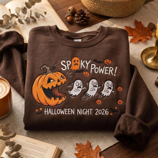 Halloween Spooky Power Embroidered Sweatshirt