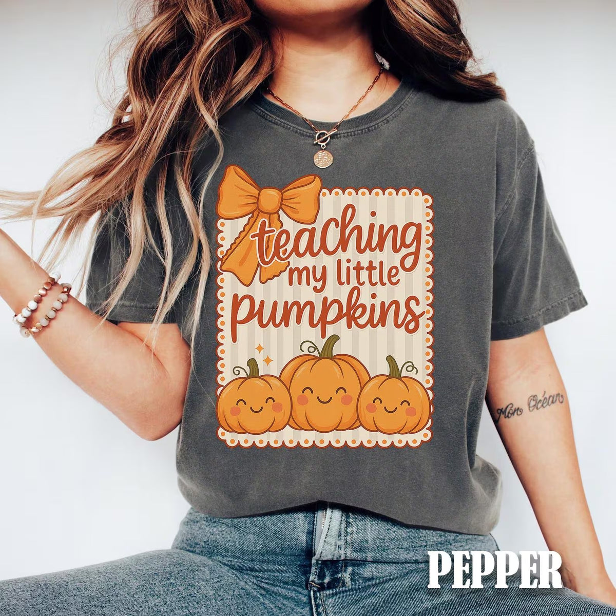 Teacher My Little Pumpkins Comfort color T-Shirt