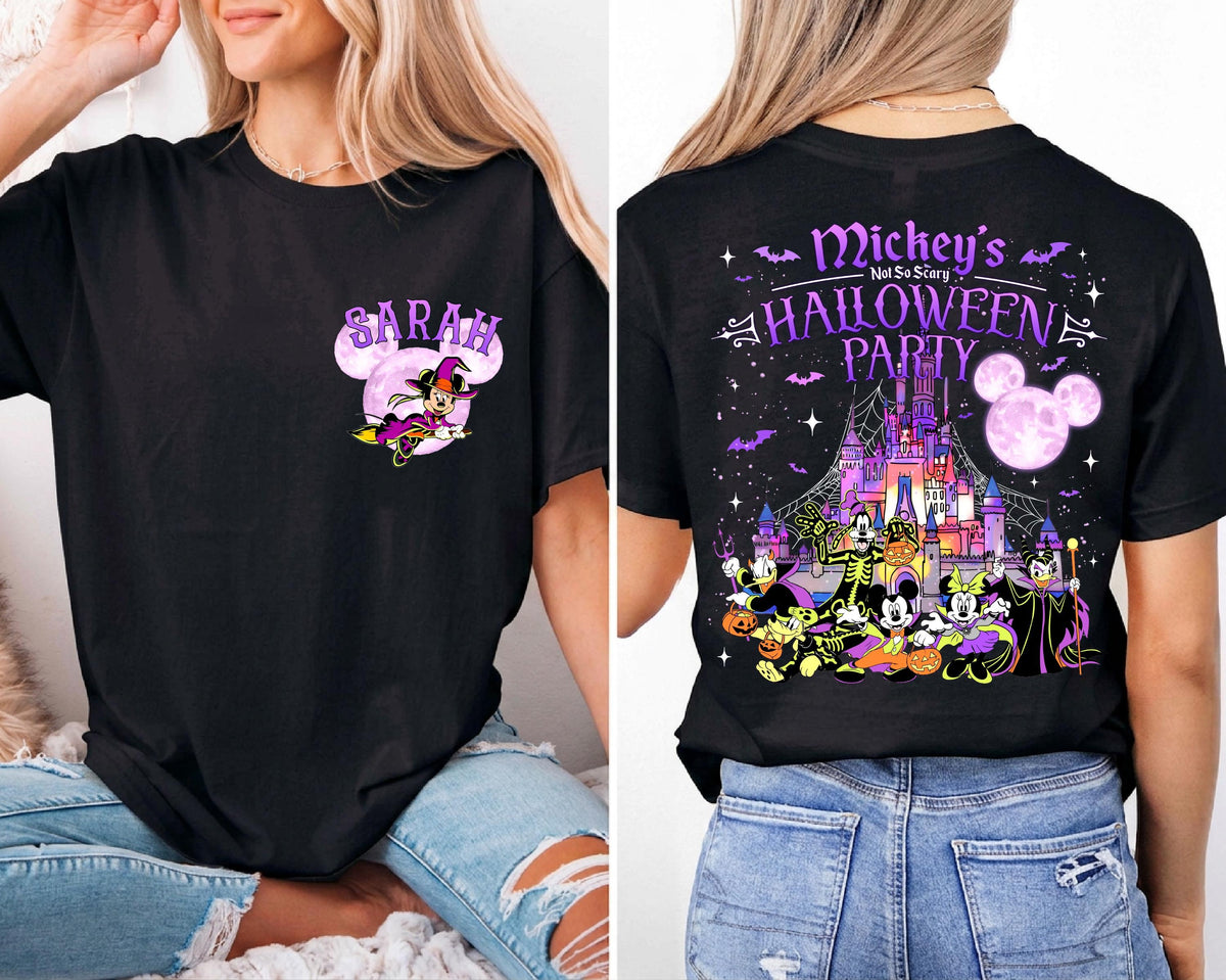 Custom Character Disney Not So Scary Neon Halloween Shirt