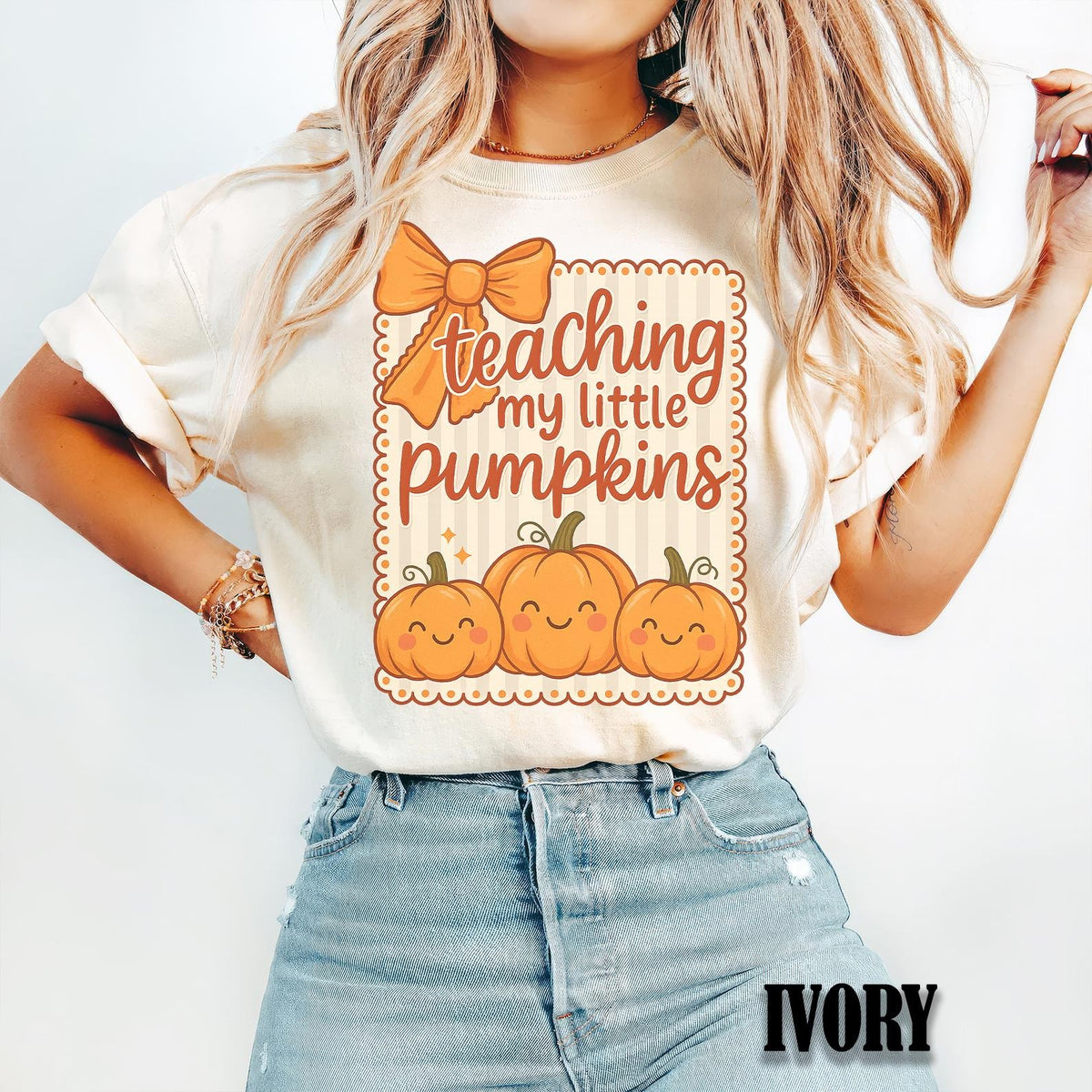 Teacher My Little Pumpkins Comfort color T-Shirt