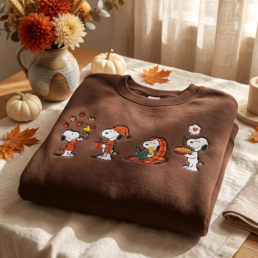 Cute Dog Embroidered Sweatshirt