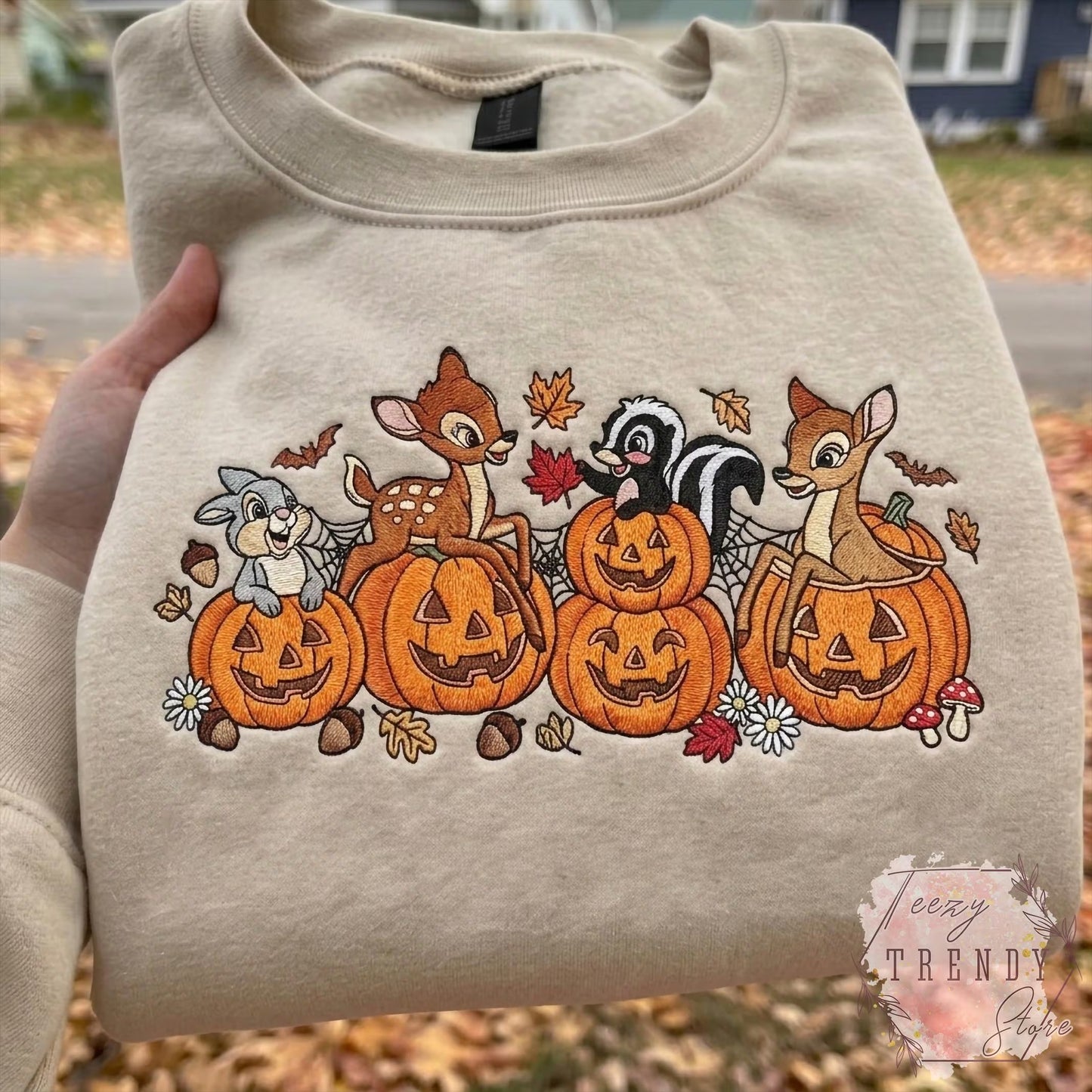 Bambi Halloween Embroidered Sweatshirt