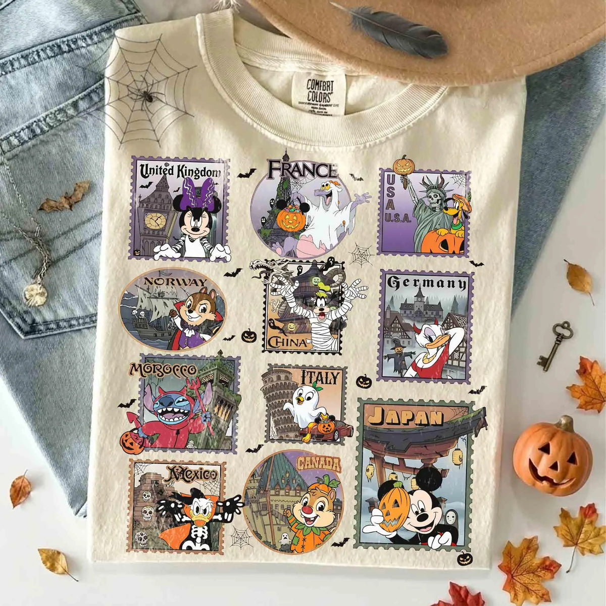 Disney Epcot Center World Stamps Halloween shirt